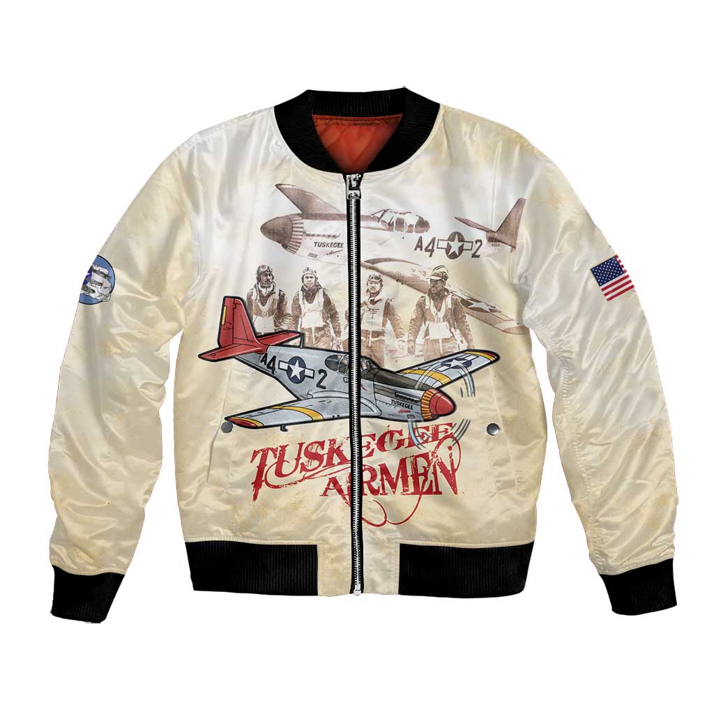 Tuskegee Red Tails Airmen Bomber Jacket History Aviator Heroes Retro Style - Wonder Print Shop