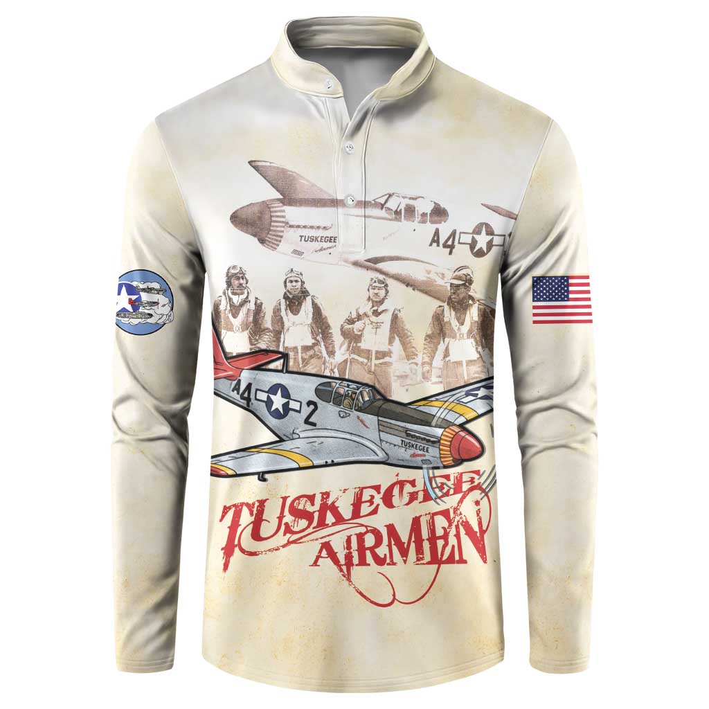 Tuskegee Red Tails Airmen Button Sweatshirt History Aviator Heroes Retro Style - Wonder Print Shop