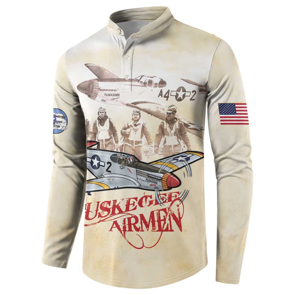 Tuskegee Red Tails Airmen Button Sweatshirt History Aviator Heroes Retro Style - Wonder Print Shop