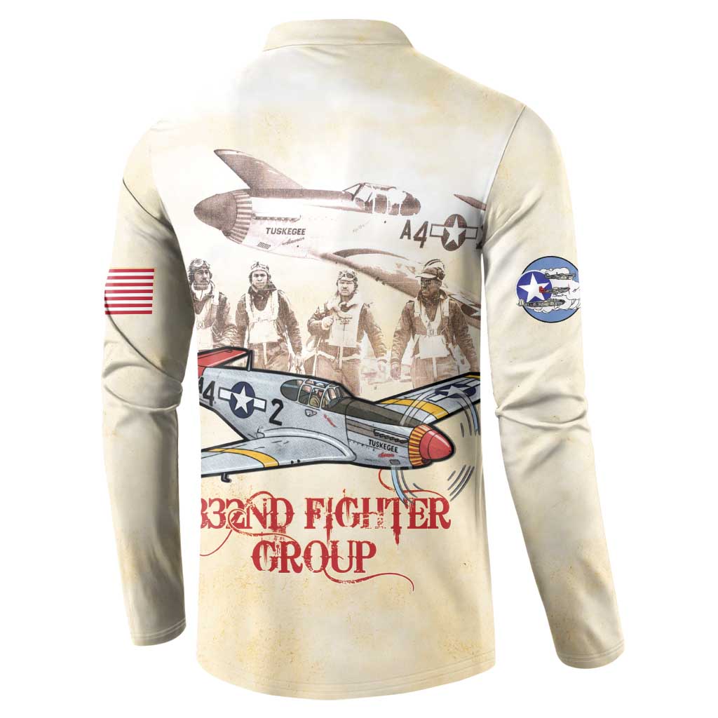 Tuskegee Red Tails Airmen Button Sweatshirt History Aviator Heroes Retro Style - Wonder Print Shop