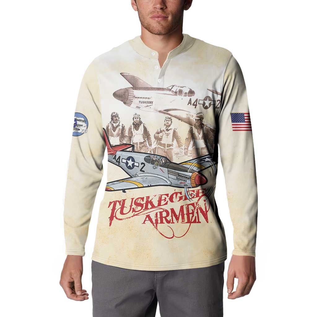 Tuskegee Red Tails Airmen Button Sweatshirt History Aviator Heroes Retro Style - Wonder Print Shop