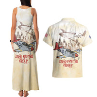 Tuskegee Red Tails Airmen Couples Matching Tank Maxi Dress and Hawaiian Shirt History Aviator Heroes Retro Style - Wonder Print Shop