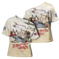 Tuskegee Red Tails Airmen Cross Shoulder Shirt History Aviator Heroes Retro Style - Wonder Print Shop