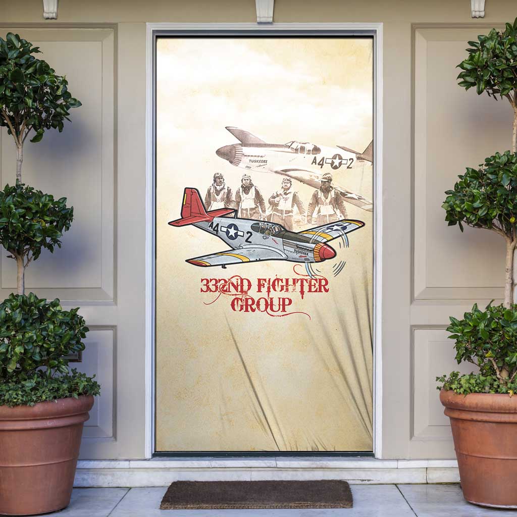 Tuskegee Red Tails Airmen Door Cover History Aviator Heroes Retro Style - Wonder Print Shop