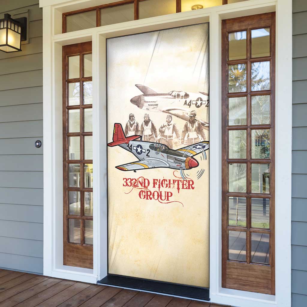 Tuskegee Red Tails Airmen Door Cover History Aviator Heroes Retro Style - Wonder Print Shop
