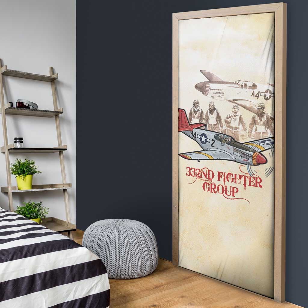 Tuskegee Red Tails Airmen Door Cover History Aviator Heroes Retro Style - Wonder Print Shop