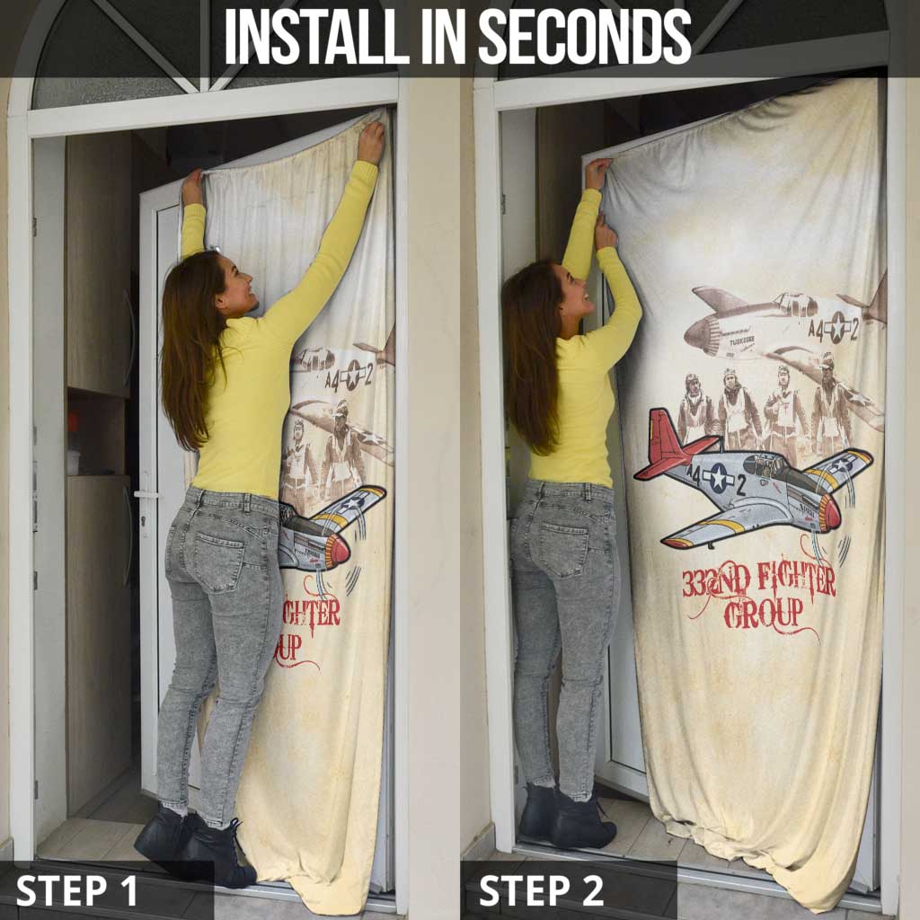 Tuskegee Red Tails Airmen Door Cover History Aviator Heroes Retro Style - Wonder Print Shop