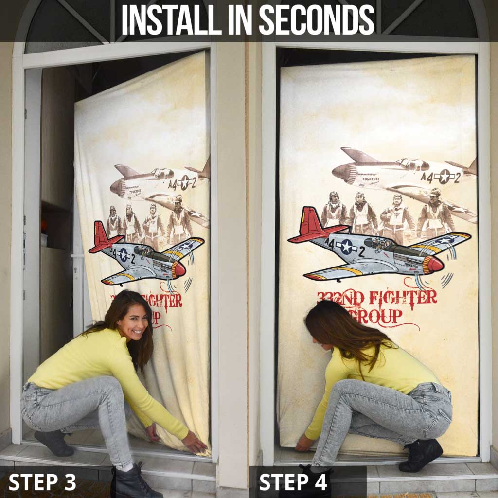 Tuskegee Red Tails Airmen Door Cover History Aviator Heroes Retro Style - Wonder Print Shop