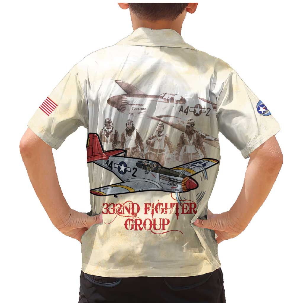 Tuskegee Red Tails Airmen Family Matching Mermaid Dress and Hawaiian Shirt History Aviator Heroes Retro Style - Wonder Print Shop