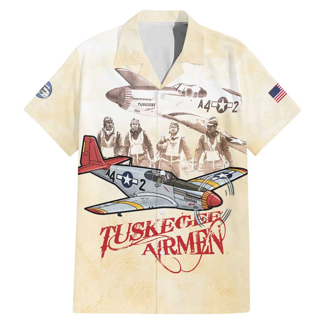 Tuskegee Red Tails Airmen Family Matching Mermaid Dress and Hawaiian Shirt History Aviator Heroes Retro Style - Wonder Print Shop
