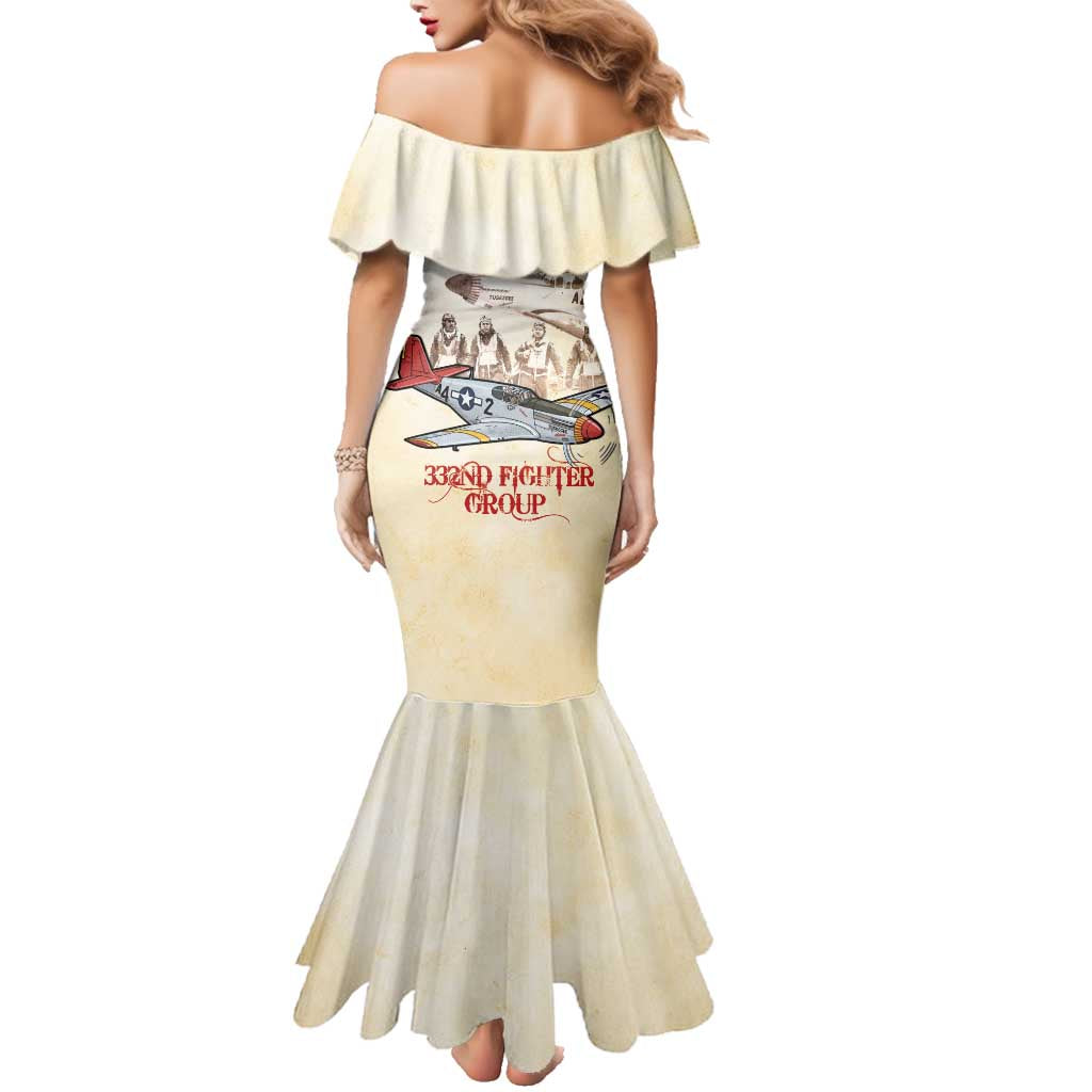 Tuskegee Red Tails Airmen Family Matching Mermaid Dress and Hawaiian Shirt History Aviator Heroes Retro Style - Wonder Print Shop