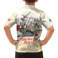 Tuskegee Red Tails Airmen Family Matching Off The Shoulder Long Sleeve Dress and Hawaiian Shirt History Aviator Heroes Retro Style - Wonder Print Shop