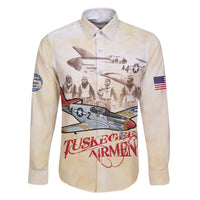 Tuskegee Red Tails Airmen Family Matching Off The Shoulder Long Sleeve Dress and Hawaiian Shirt History Aviator Heroes Retro Style - Wonder Print Shop