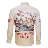 Tuskegee Red Tails Airmen Family Matching Off The Shoulder Long Sleeve Dress and Hawaiian Shirt History Aviator Heroes Retro Style - Wonder Print Shop