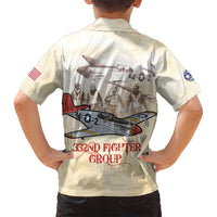 Tuskegee Red Tails Airmen Family Matching Off Shoulder Maxi Dress and Hawaiian Shirt History Aviator Heroes Retro Style - Wonder Print Shop