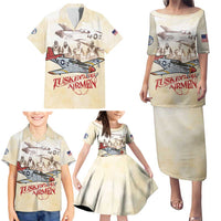 Tuskegee Red Tails Airmen Family Matching Puletasi and Hawaiian Shirt History Aviator Heroes Retro Style - Wonder Print Shop