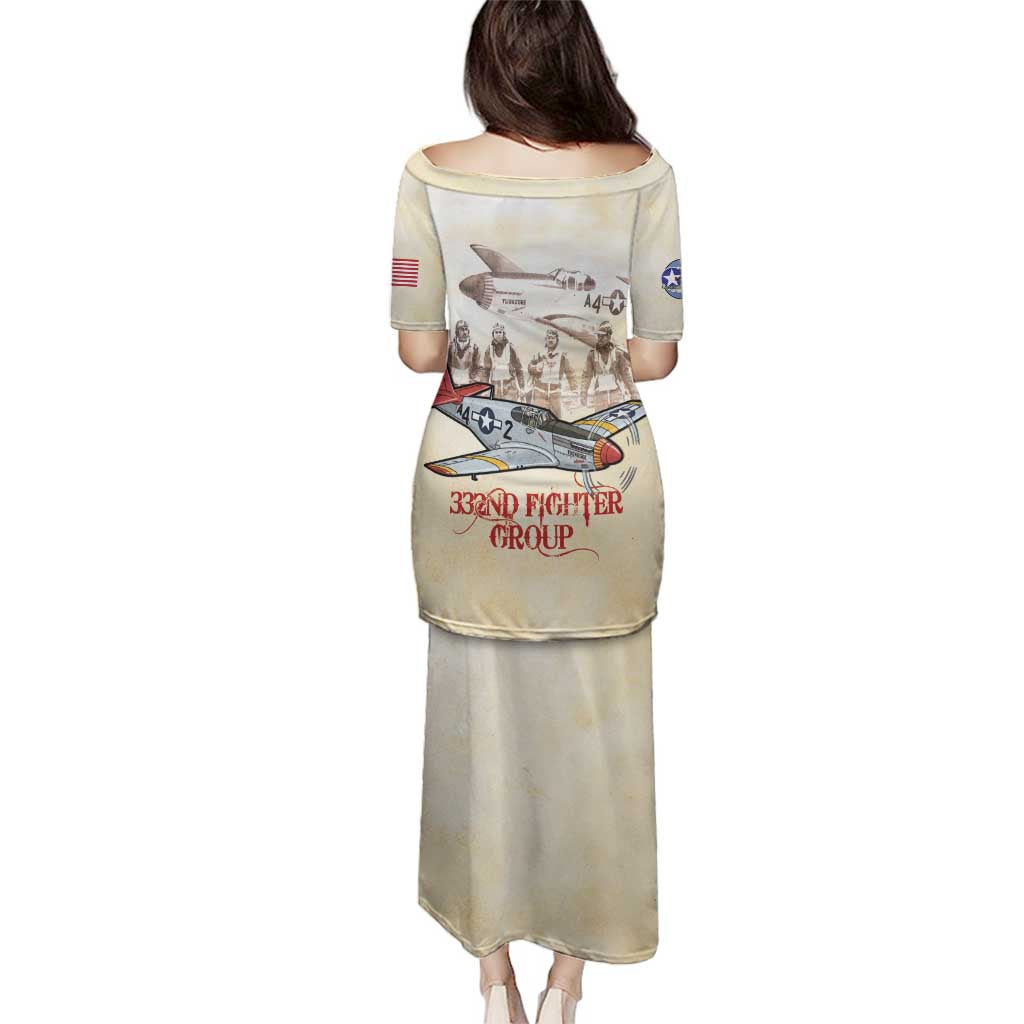 Tuskegee Red Tails Airmen Family Matching Puletasi and Hawaiian Shirt History Aviator Heroes Retro Style - Wonder Print Shop