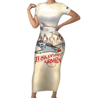 Tuskegee Red Tails Airmen Family Matching Short Sleeve Bodycon Dress and Hawaiian Shirt History Aviator Heroes Retro Style - Wonder Print Shop