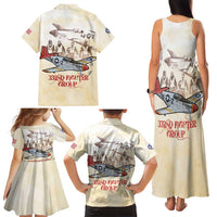 Tuskegee Red Tails Airmen Family Matching Tank Maxi Dress and Hawaiian Shirt History Aviator Heroes Retro Style - Wonder Print Shop