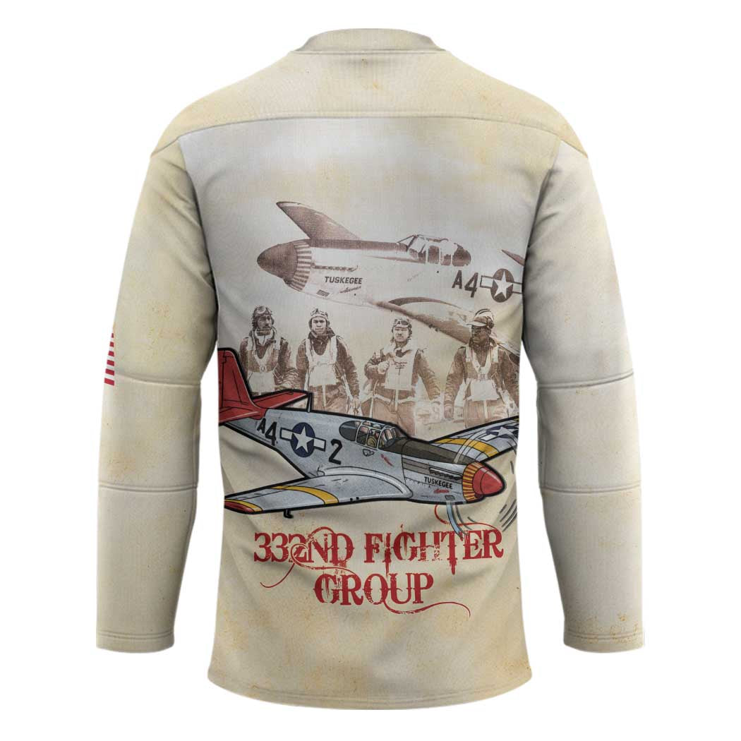 Tuskegee Red Tails Airmen Hockey Jersey History Aviator Heroes Retro Style - Wonder Print Shop