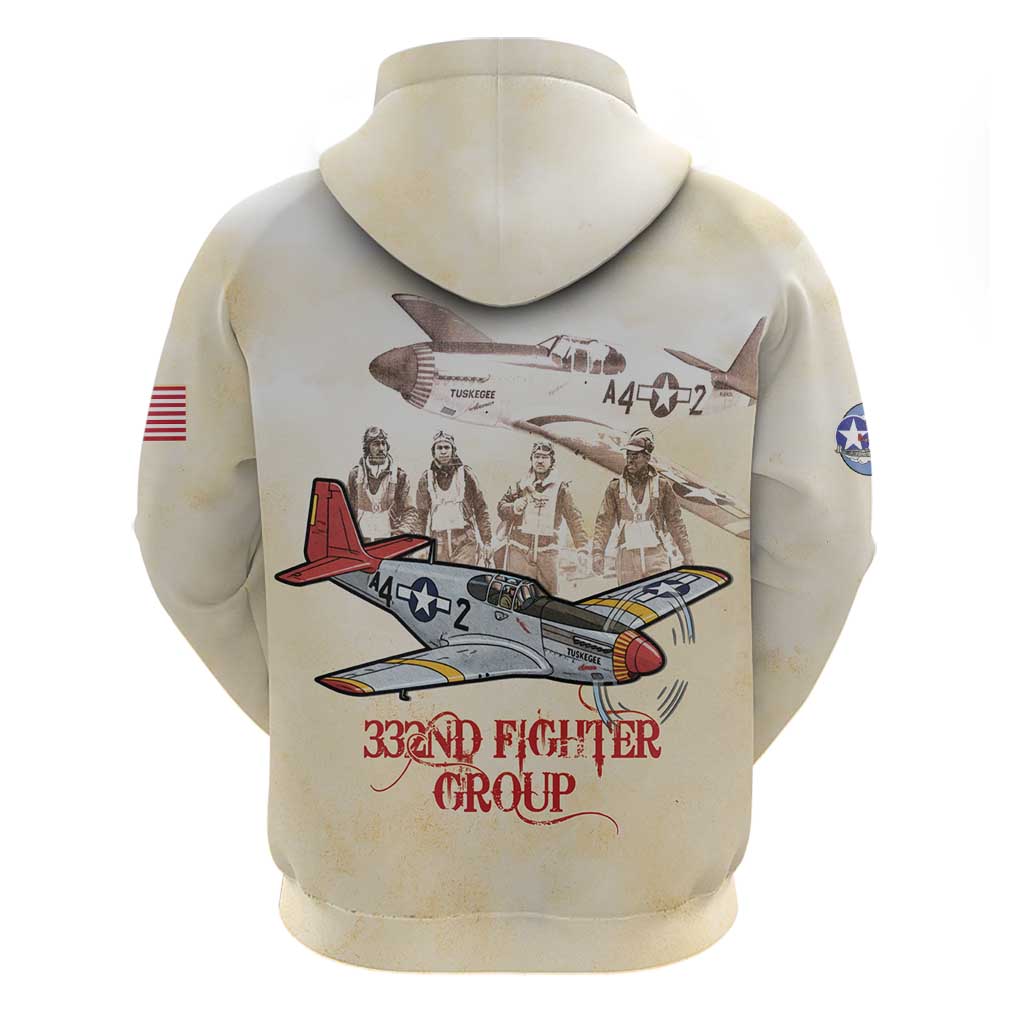 Tuskegee Red Tails Airmen Hoodie History Aviator Heroes Retro Style - Wonder Print Shop