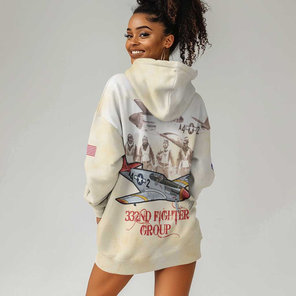 Tuskegee Red Tails Airmen Hoodie Dress History Aviator Heroes Retro Style - Wonder Print Shop