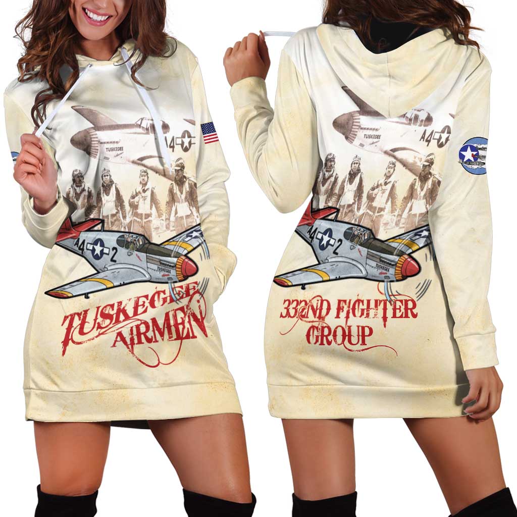 Tuskegee Red Tails Airmen Hoodie Dress History Aviator Heroes Retro Style - Wonder Print Shop