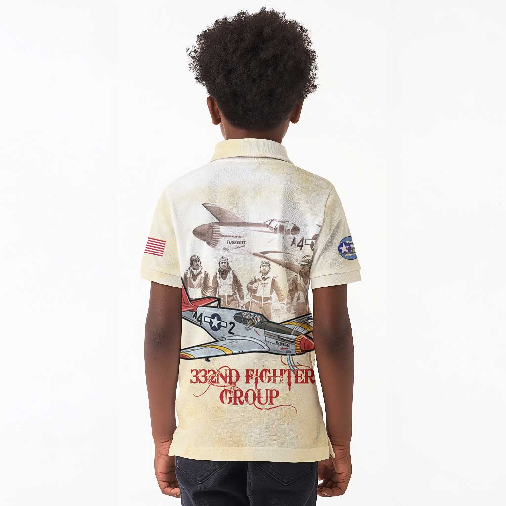 Tuskegee Red Tails Airmen Kid Polo Shirt History Aviator Heroes Retro Style - Wonder Print Shop