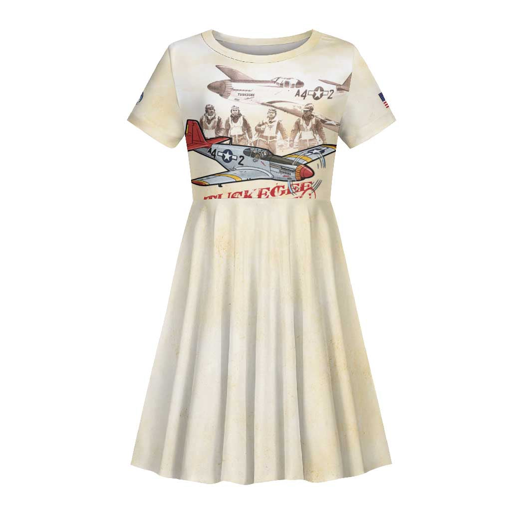 Tuskegee Red Tails Airmen Kid Short Sleeve Dress History Aviator Heroes Retro Style - Wonder Print Shop