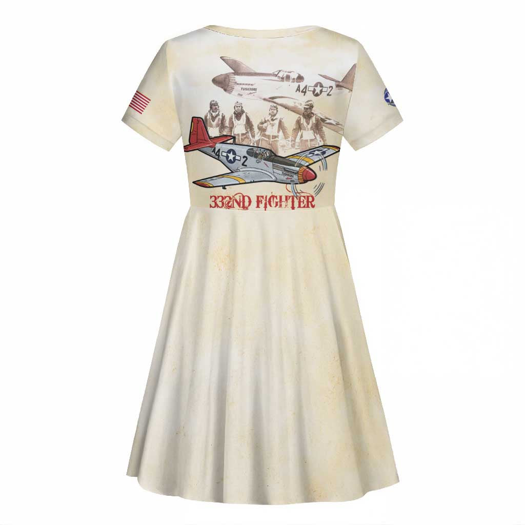 Tuskegee Red Tails Airmen Kid Short Sleeve Dress History Aviator Heroes Retro Style - Wonder Print Shop