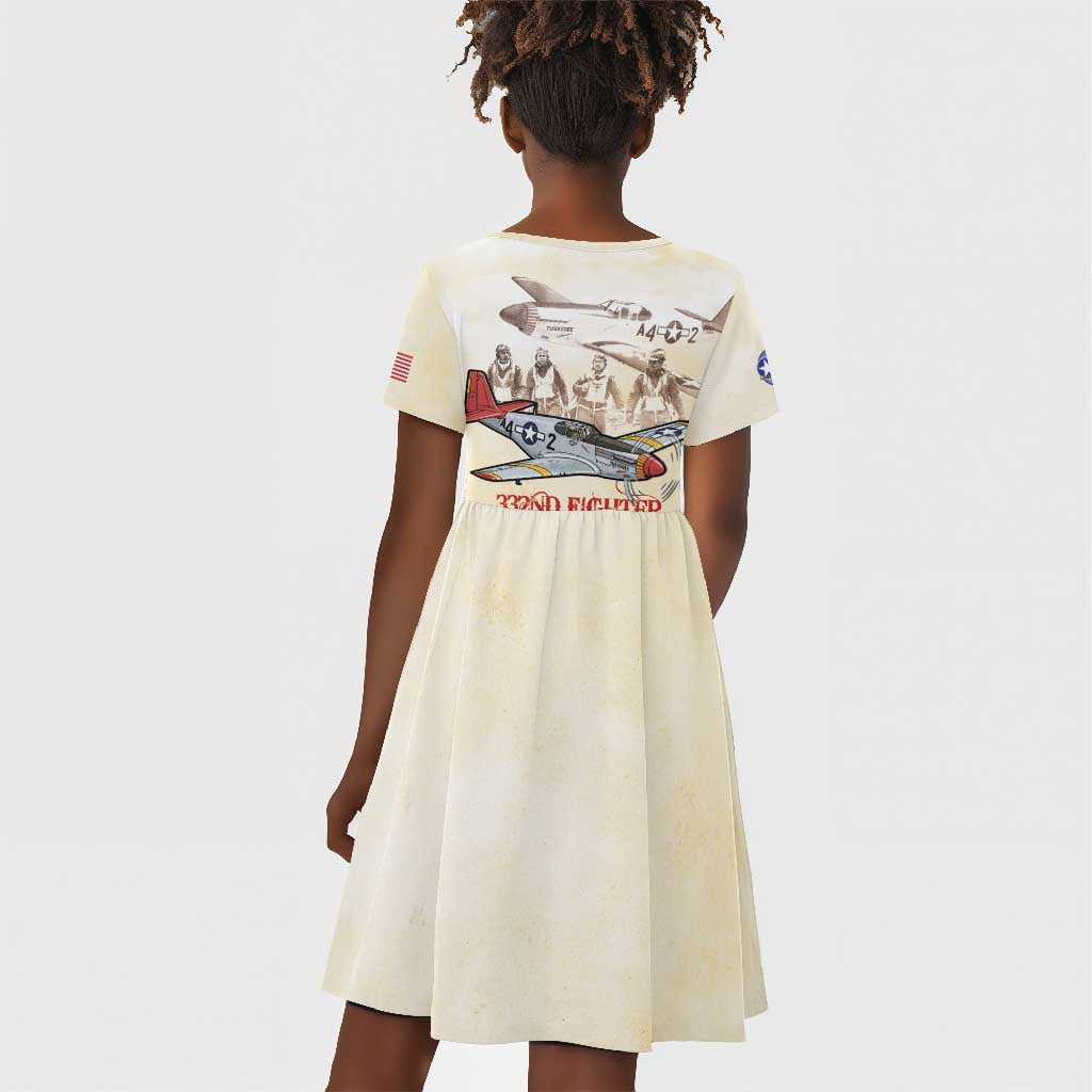 Tuskegee Red Tails Airmen Kid Short Sleeve Dress History Aviator Heroes Retro Style - Wonder Print Shop