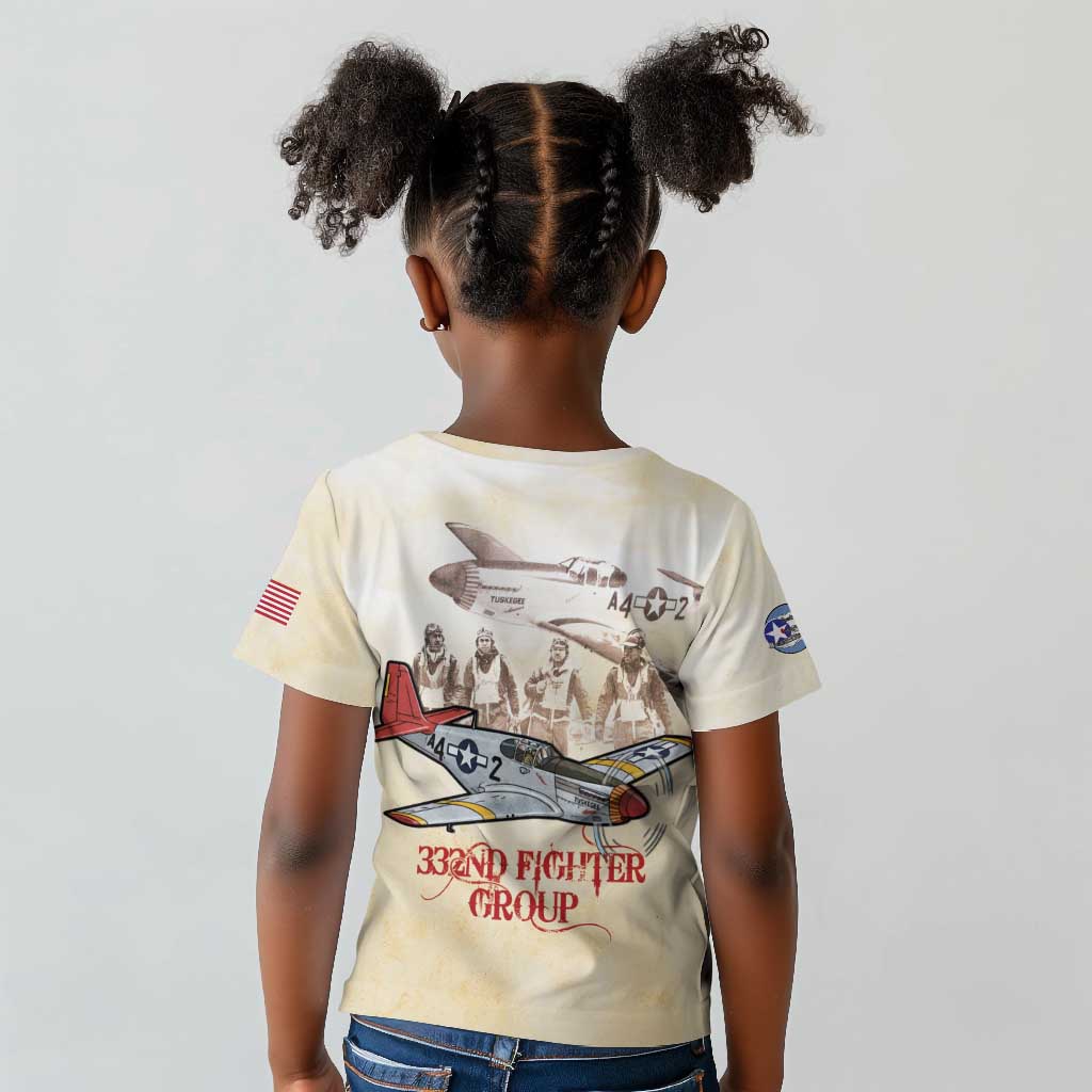 Tuskegee Red Tails Airmen Kid T Shirt History Aviator Heroes Retro Style - Wonder Print Shop