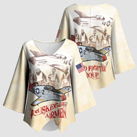 Tuskegee Red Tails Airmen Kimono Sleeve Blouse History Aviator Heroes Retro Style - Wonder Print Shop