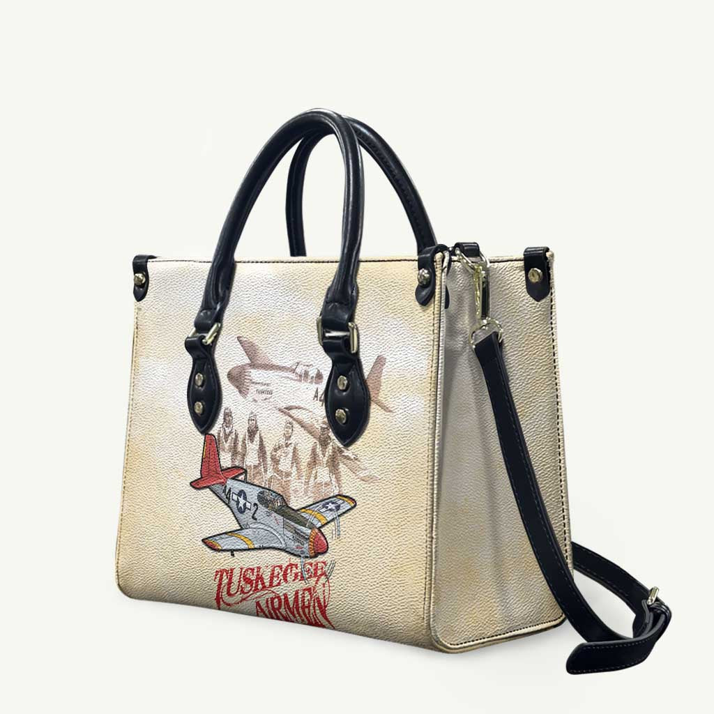 Tuskegee Red Tails Airmen Leather Bag History Aviator Heroes Retro Style - Wonder Print Shop