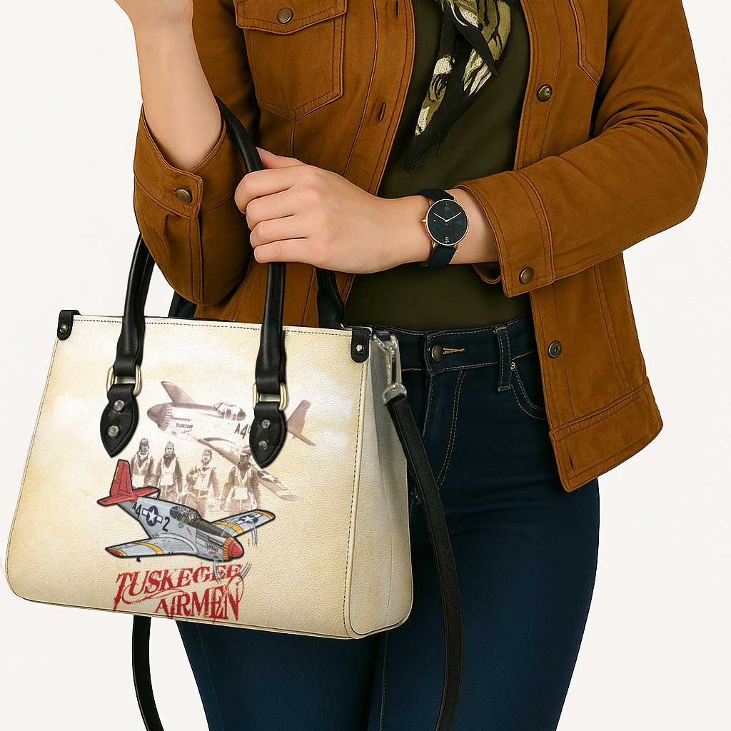 Tuskegee Red Tails Airmen Leather Bag History Aviator Heroes Retro Style - Wonder Print Shop