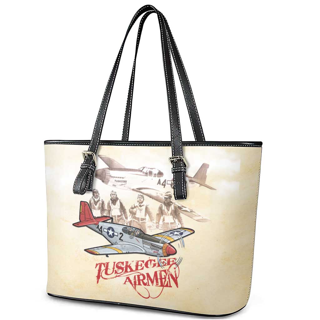 Tuskegee Red Tails Airmen Leather Tote Bag History Aviator Heroes Retro Style - Wonder Print Shop
