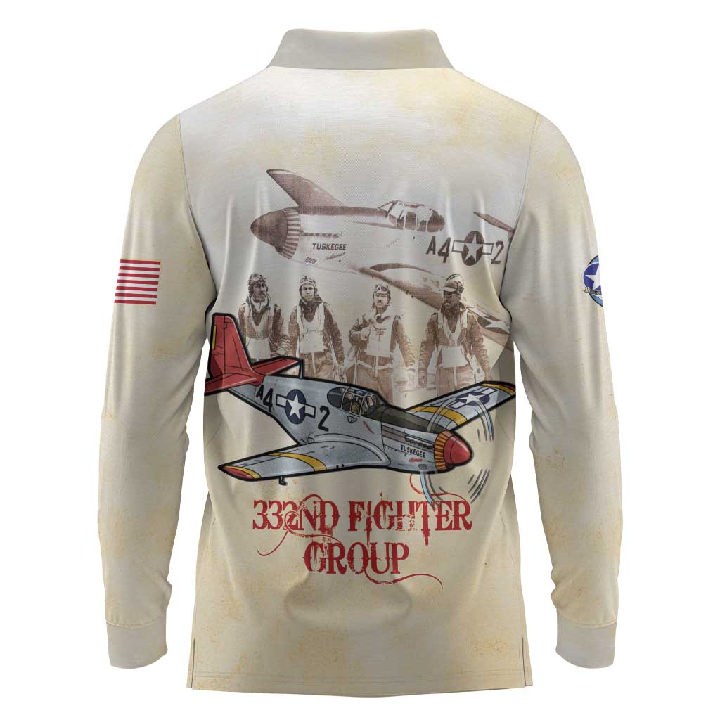 Tuskegee Red Tails Airmen Long Sleeve Polo Shirt History Aviator Heroes Retro Style - Wonder Print Shop