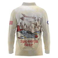 Tuskegee Red Tails Airmen Long Sleeve Polo Shirt History Aviator Heroes Retro Style - Wonder Print Shop