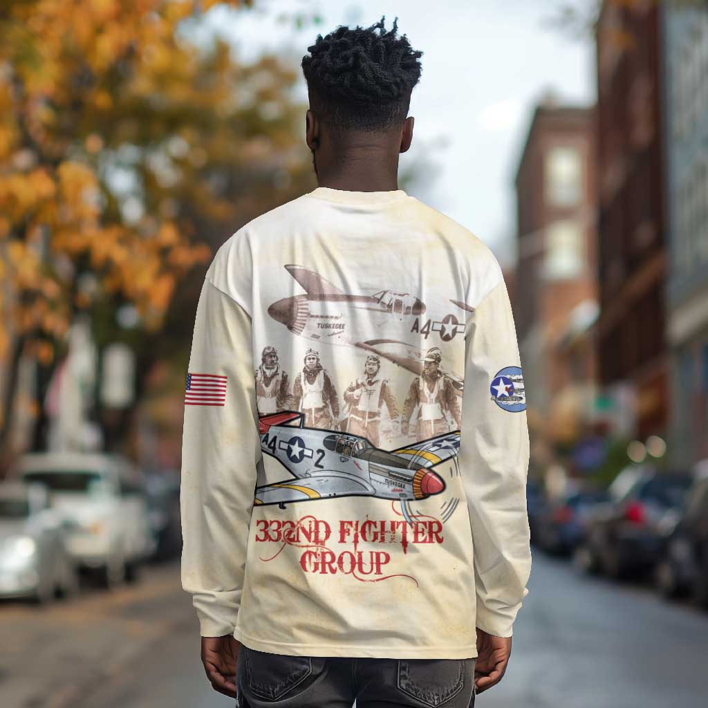 Tuskegee Red Tails Airmen Long Sleeve Shirt History Aviator Heroes Retro Style - Wonder Print Shop