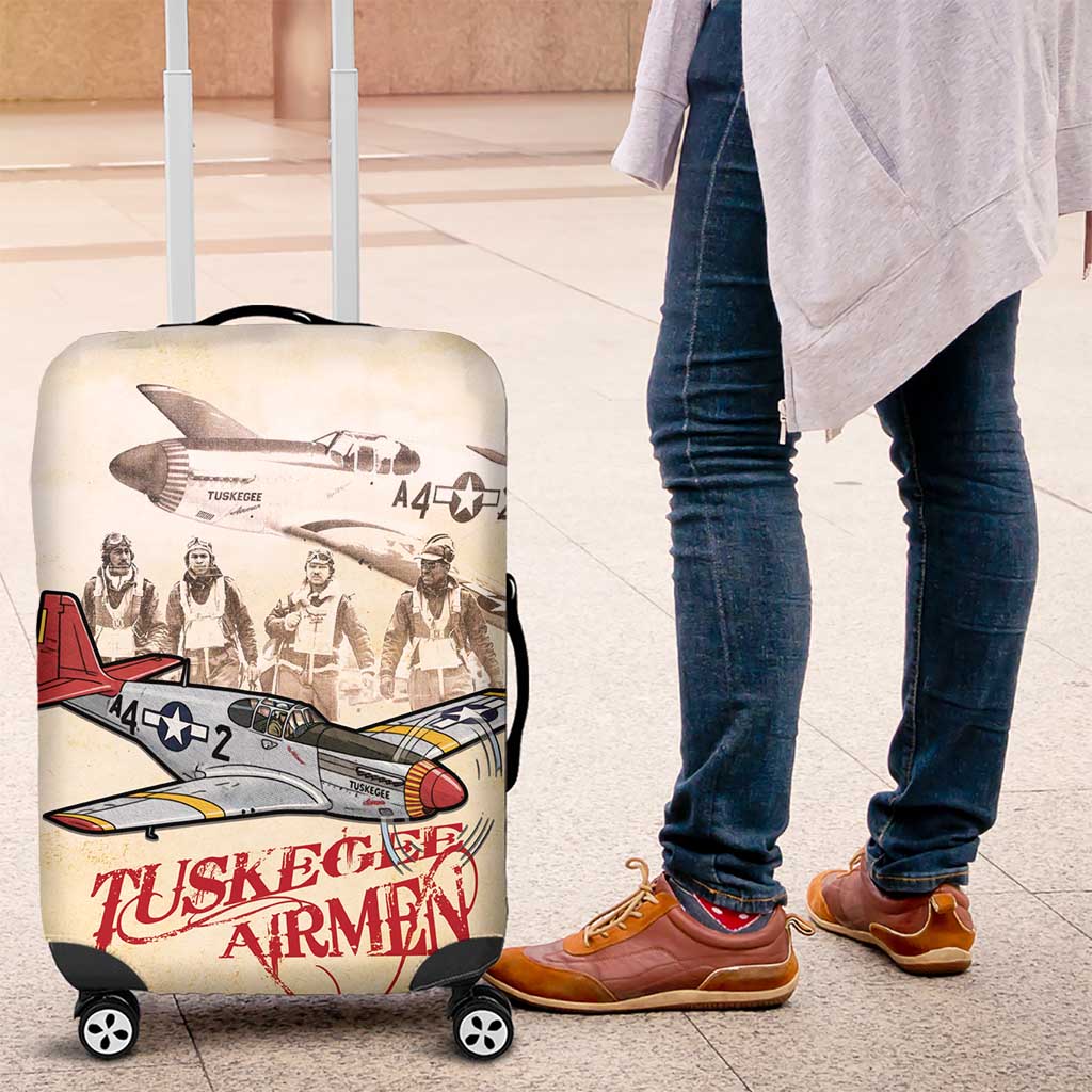 Tuskegee Red Tails Airmen Luggage Cover History Aviator Heroes Retro Style - Wonder Print Shop