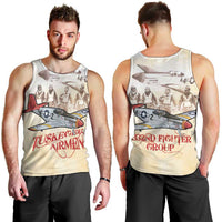 Tuskegee Red Tails Airmen Men Tank Top History Aviator Heroes Retro Style - Wonder Print Shop