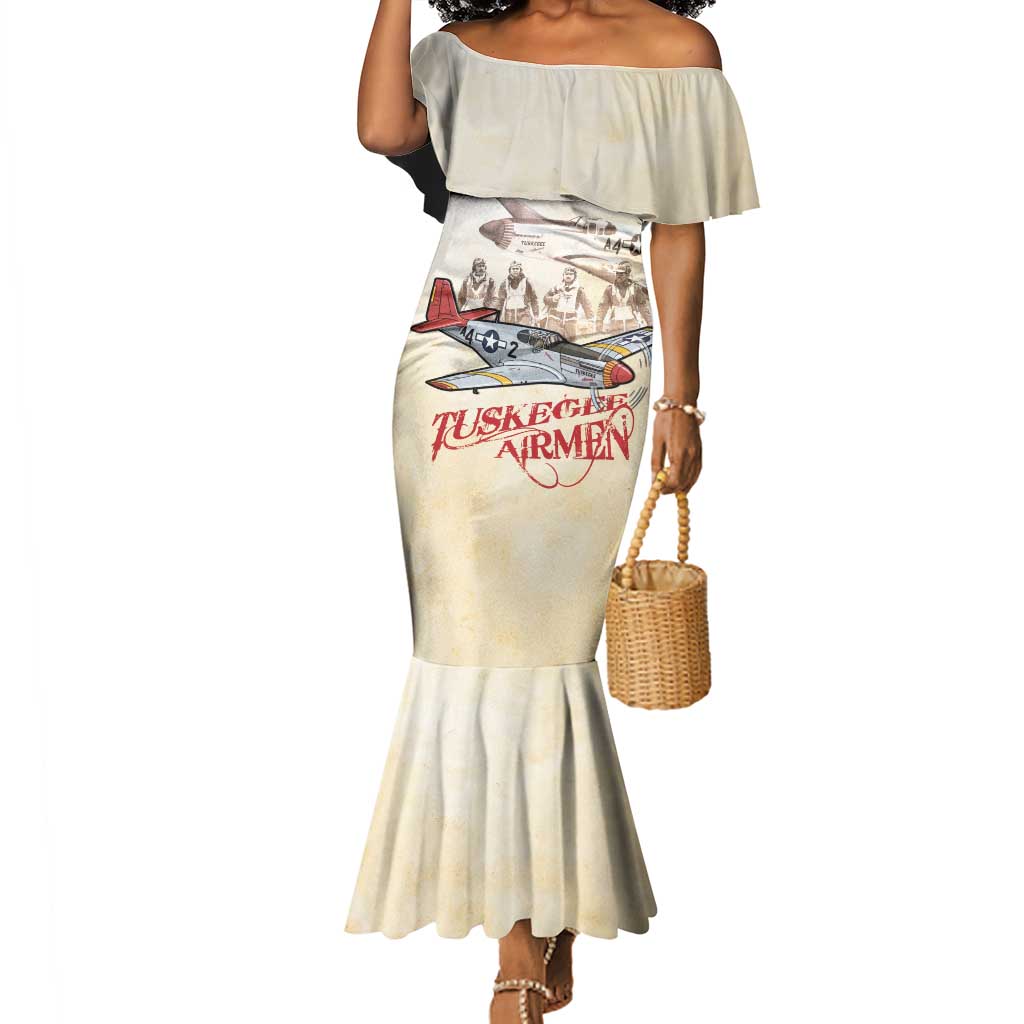 Tuskegee Red Tails Airmen Mermaid Dress History Aviator Heroes Retro Style - Wonder Print Shop