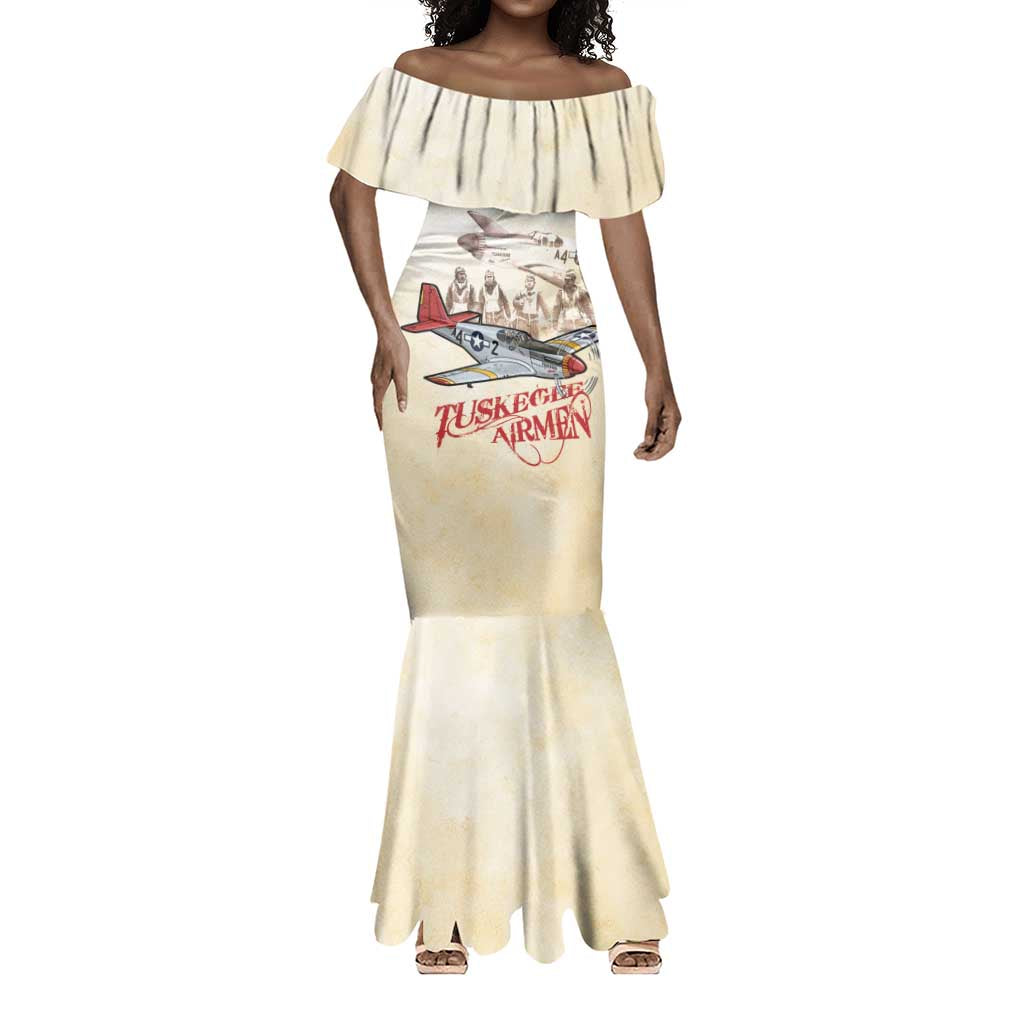 Tuskegee Red Tails Airmen Mermaid Dress History Aviator Heroes Retro Style - Wonder Print Shop