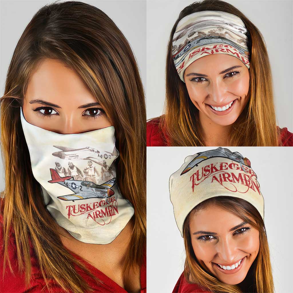 Tuskegee Red Tails Airmen Neck Gaiter History Aviator Heroes Retro Style - Wonder Print Shop