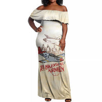 Tuskegee Red Tails Airmen Off Shoulder Maxi Dress History Aviator Heroes Retro Style - Wonder Print Shop