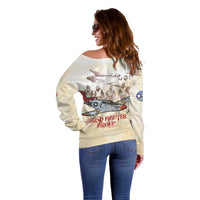 Tuskegee Red Tails Airmen Off Shoulder Sweater History Aviator Heroes Retro Style - Wonder Print Shop