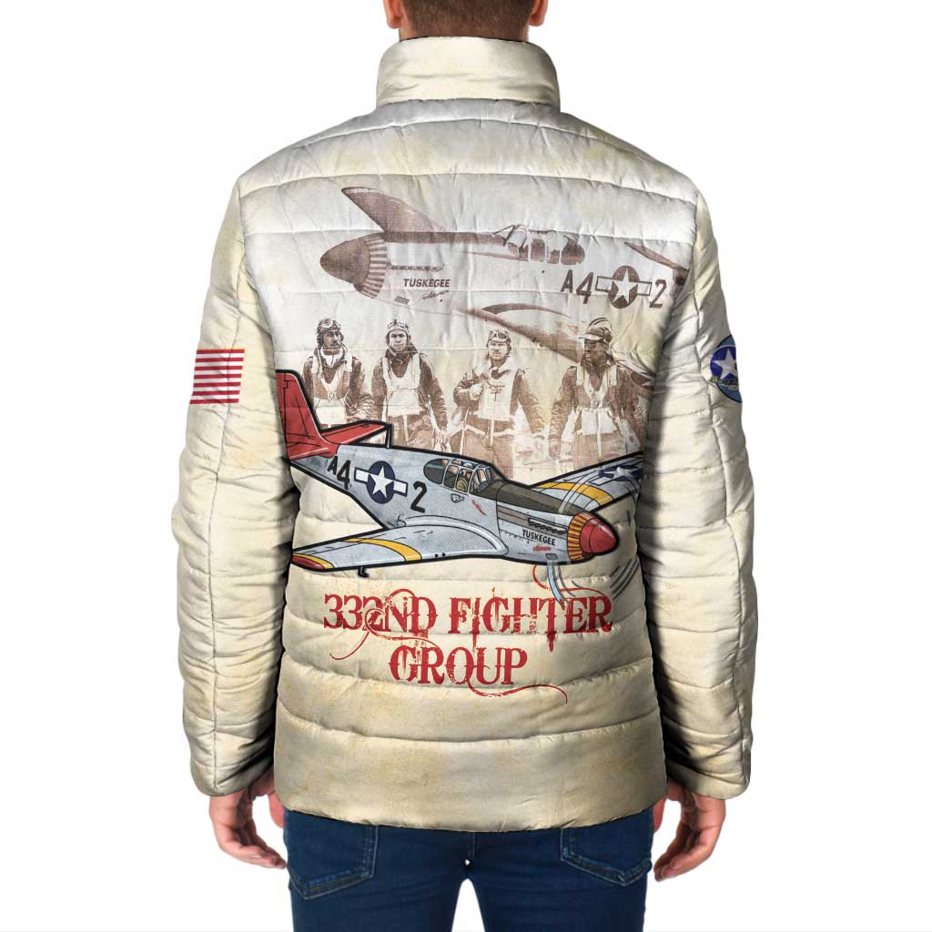 Tuskegee Red Tails Airmen Padded Jacket History Aviator Heroes Retro Style - Wonder Print Shop