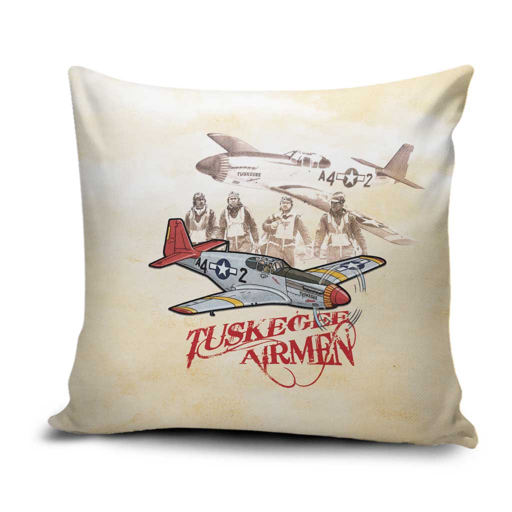 Tuskegee Red Tails Airmen Pillow Cover History Aviator Heroes Retro Style - Wonder Print Shop