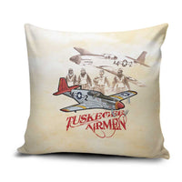 Tuskegee Red Tails Airmen Pillow Cover History Aviator Heroes Retro Style - Wonder Print Shop