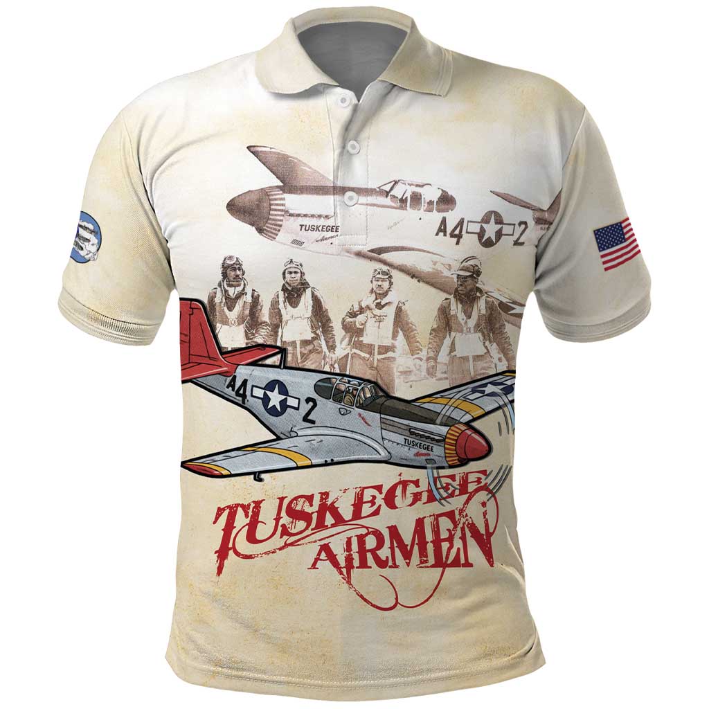 Tuskegee Red Tails Airmen Polo Shirt History Aviator Heroes Retro Style - Wonder Print Shop